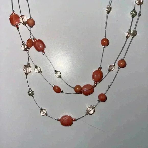 Kohl's Color Women's Necklace Set Coral OS with earrings NEW! - Picture 2 of 7